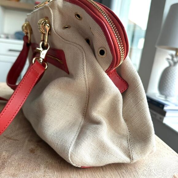 Charles Jourdan Canvas and Leather Satchel - Excellent Preowned Condition - Picture 12 of 12